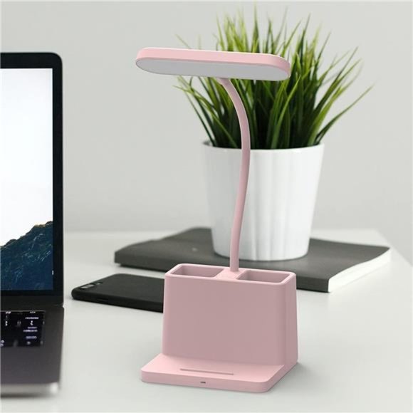 Cute Desk Lamp, Pink Desk Light for Kids, Women, Teen Girls, LED Table Lamp Work - Picture 3 of 5